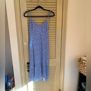 Abercrombie & Fitch Tie-Strap Ruched Midi Dress